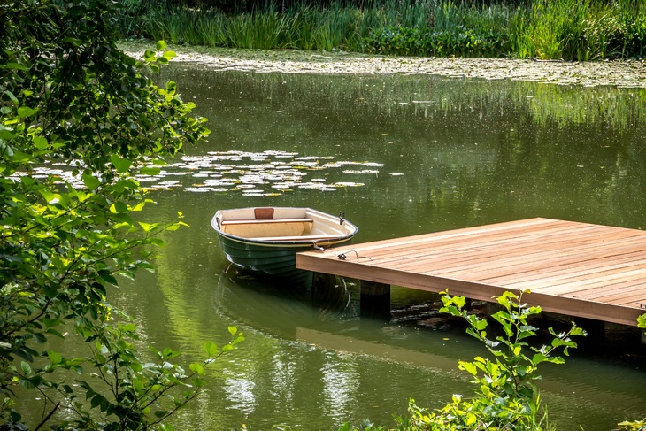 Jetty for Private Pond and Rowing Boat